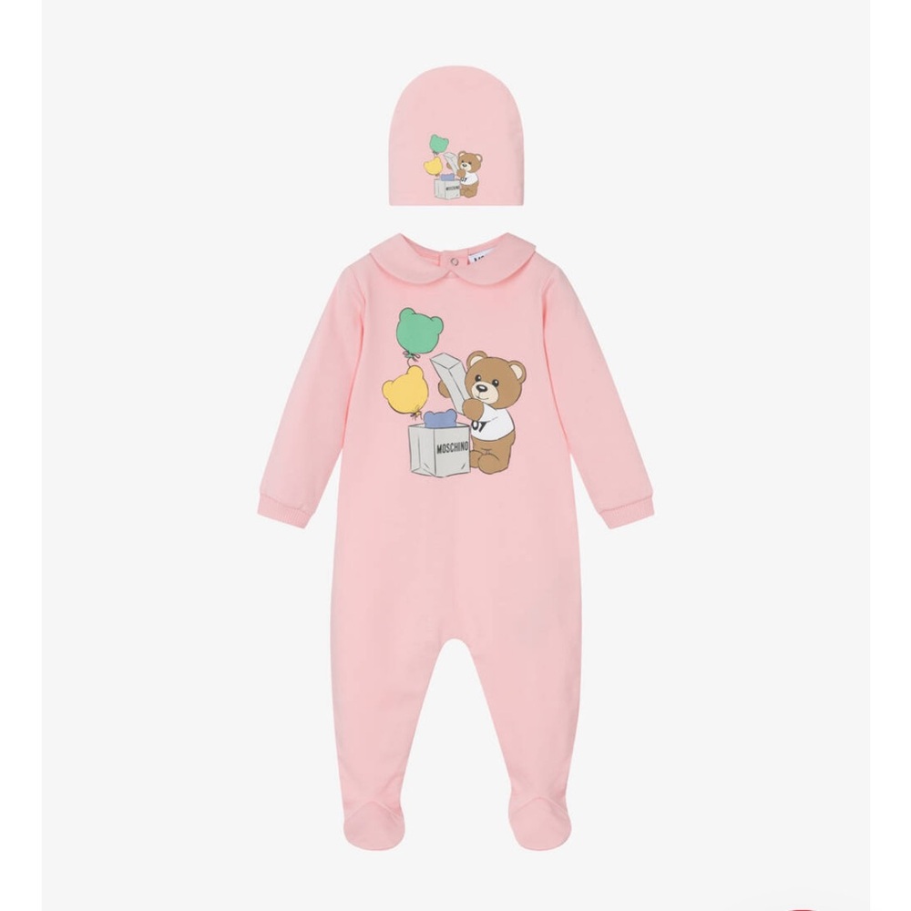 Moschino Pink Teddy Ballon Babysuit set
